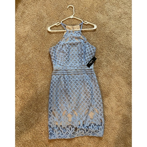 Lulus 💥HOST PICK💥 Steal a Kiss Light Blue Lace Dress (NWT) - Picture 2 of 3